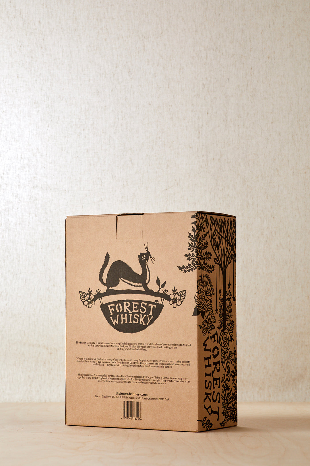 Forest Whisky Gift Box – 70cl Porcelain Bottle &amp; Etched Glass (Blend 29)