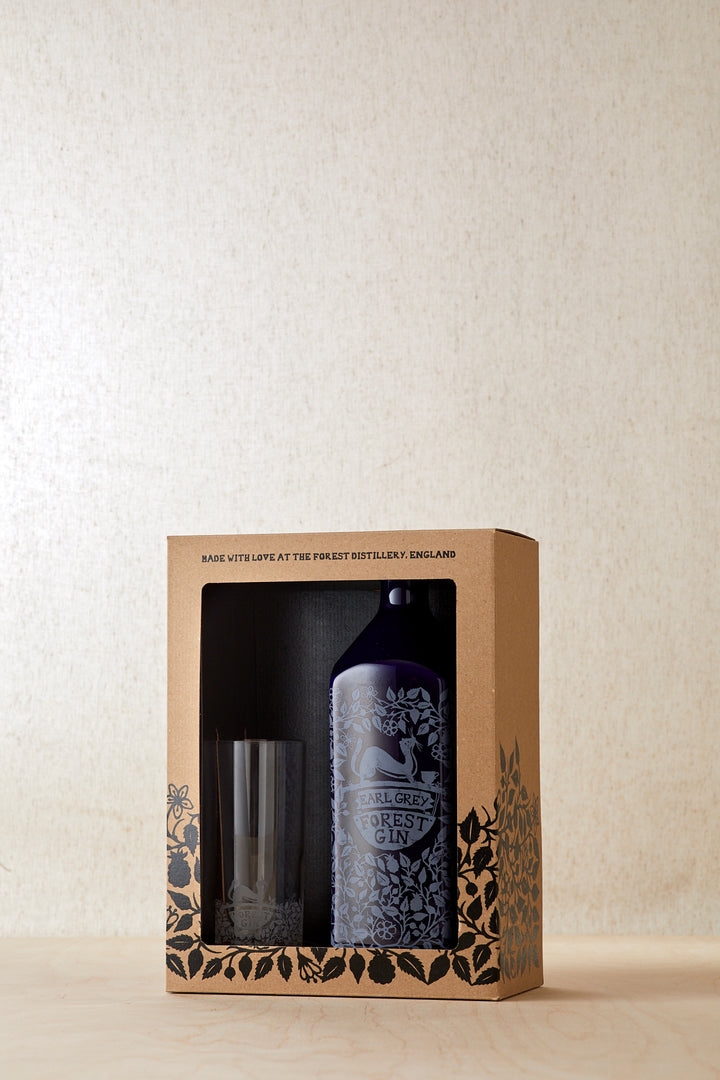 Forest Distillery Earl Grey Forest Gin Gift Box - 70cl Porcelain Bottle &amp; Etched Glass