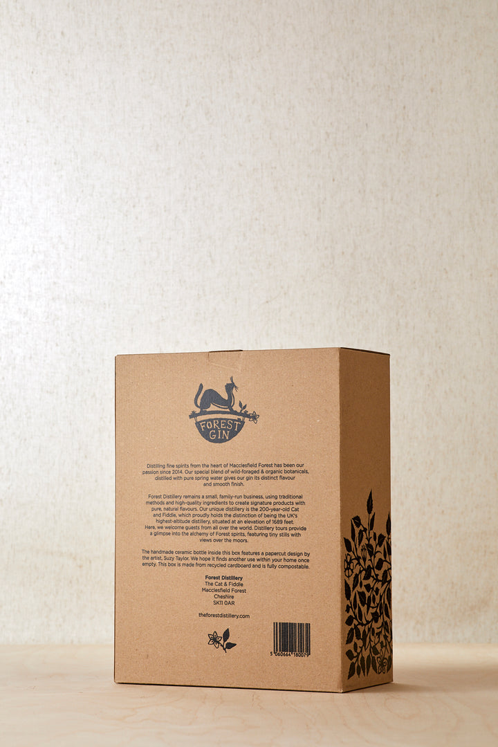 Forest Distillery Earl Grey Forest Gin Gift Box - 70cl Porcelain Bottle &amp; Etched Glass