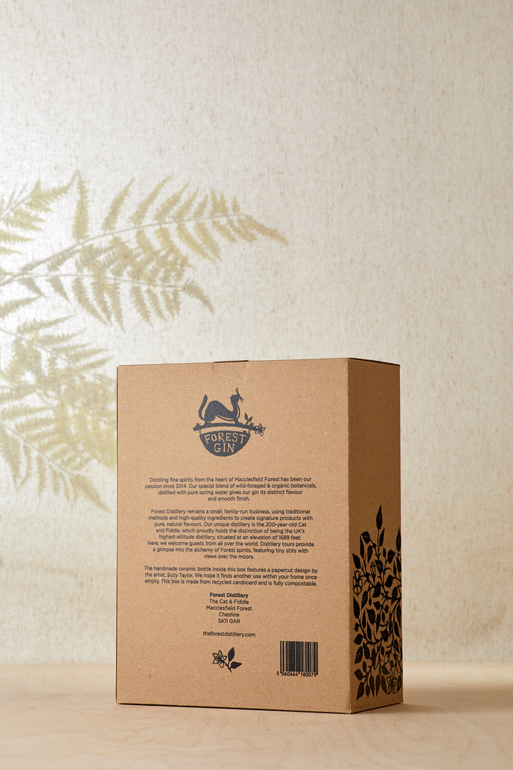 Forest Distillery London Gin Gift Box - 70cl Porcelain Bottle &amp; Etched Glass