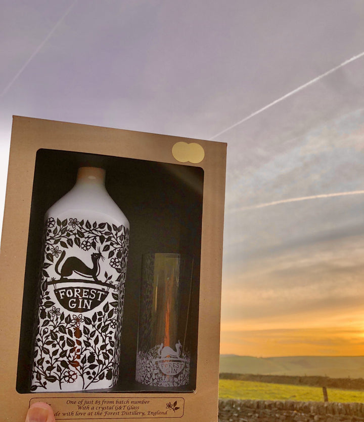 Forest Distillery London Gin Gift Box - 70cl Porcelain Bottle &amp; Etched Glass